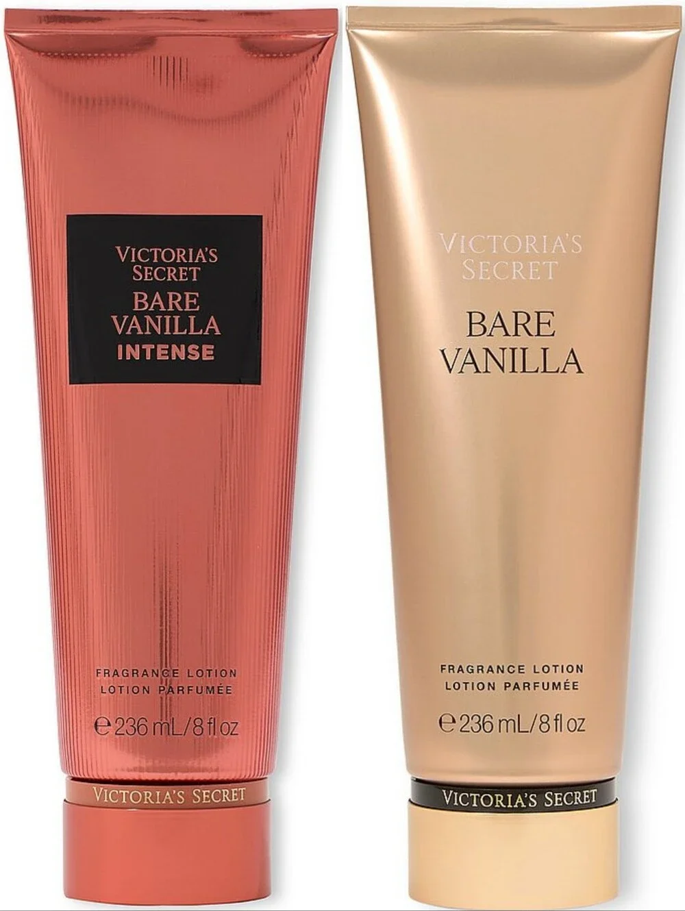 Victoria's Secret Bare Vanilla & Bare Vanilla Intense Fragrance Body Lotion Set